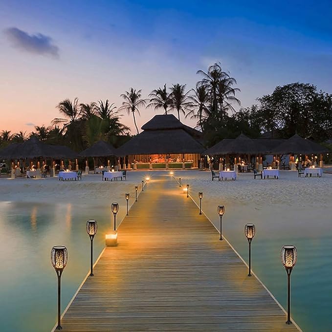 2 Pack Solar Light Outdoor (Super Larger Size) 96led Solar torches for outside,Ultra-Bright Solar Light Outdoor with Flickering Flame,Auto Lighting Dusk to Dawn Landscape Patio Lights for Garden Decor