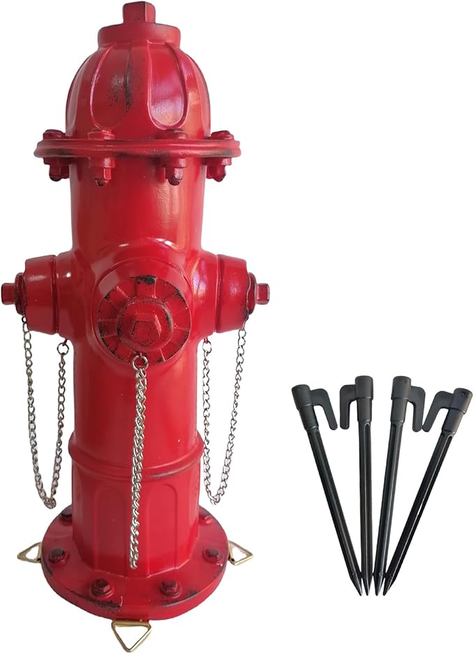 Fire Hydrant for Dogs to Pee On: Dog Fire Hydrant Pee Post Outdoor - 13" Training Post Statue for Yard Garden (Red)
