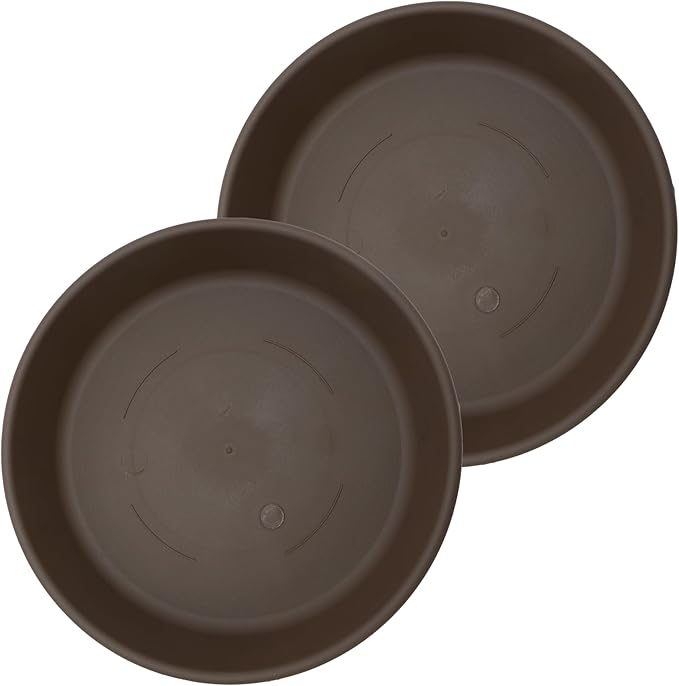 The HC Companies Flower Pot Saucers - Plastic Plant Saucer for Outdoors & Indoors - Traditional Design Plant Pot Trays for Water Drainage - Durable & Stylish Round Plant Tray (21-inch Clay)