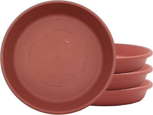 The HC Companies Flower Pot Saucers - Plastic Plant Saucer for Outdoors & Indoors - Traditional Design Plant Pot Trays for Water Drainage - Durable & Stylish Round Plant Tray (6-inch Clay)