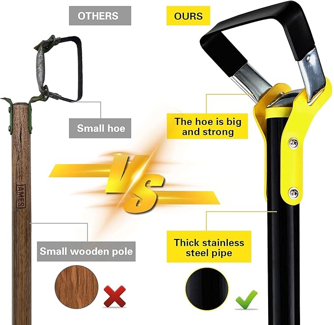 Garden Hoe Tool，54 inch Weeding Tools for Garden,Handheld Weeding Rake Planting Vegetables Farm,Sharp Durable Gardening Gifts for Hoe Garden Tool Traditional Steel Quenching Forging Process