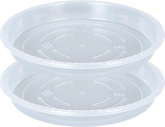 Plant Saucer 2 Pack of 10 inch, Clear Plastic Flower Plant Pot Saucer, Heavy Duty Plant Drip Trays Saucers for Indoor, Plant Water Tray for Planters