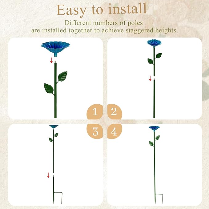 6 Pack Bee Watering Station, Bee Bath for Garden Metal Bee Water Feeder with Flower Design, Colorful Butterfly Bee Bath Bowl for Outdoor Garden Yard Decor