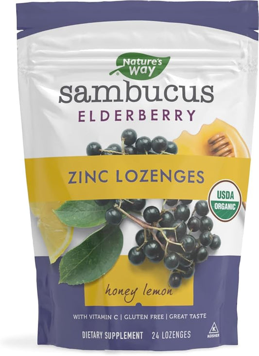 Nature's Way Sambucus Zinc Lozenges 24 Lozenges