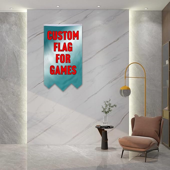 Customizable Games Funny Family Personalized Swallowtail flag Garden house banner Decor Double Stitched Polyester with Brass Grommets (Game, 20x30in)