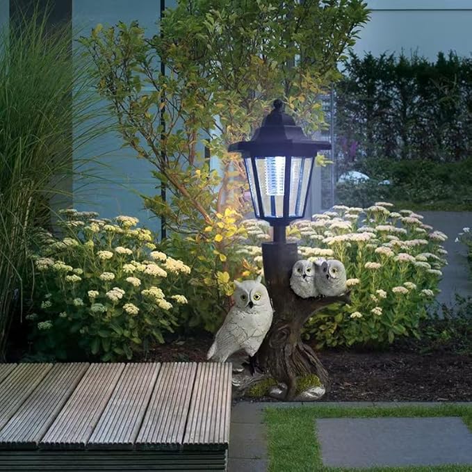 Owl Solar Lights Outdoor Garden,Solar Owls for Outdoors,Solar Powered Owl Garden Statues Decor,Unique Gifts Lights for Patio,Yard,Balcony