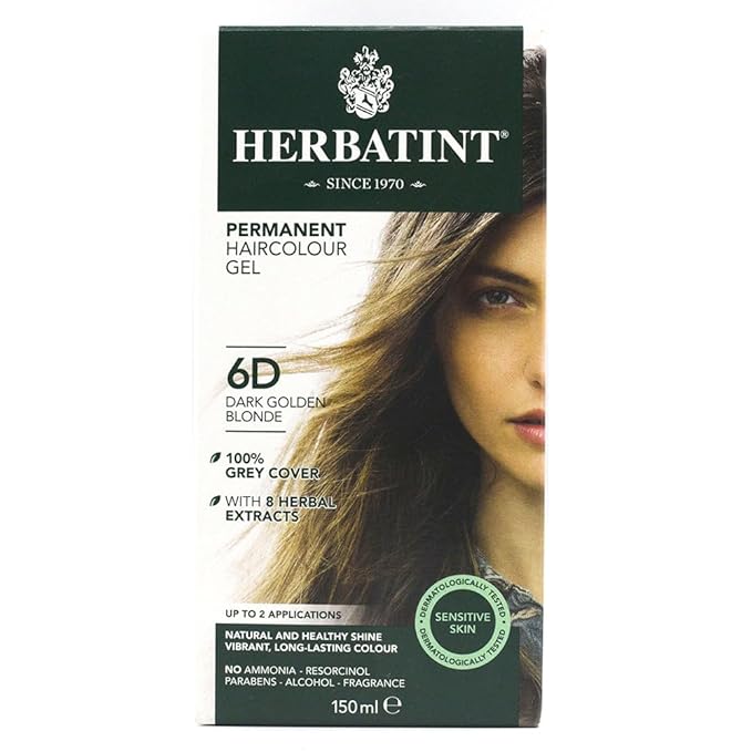 Herbatint Permanent Haircolor Gel, 6D Dark 100% Grey 4.56 oz