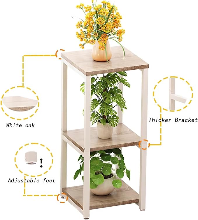 Plant Stand Indoor Corner Tall 3 Tier Metal Modern Flower Storage Plant Stands Holder for Living Room Balcony Garden,White (3 Tier-White)