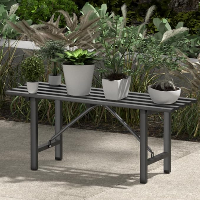 Premium Aluminum Plant Stand - Home Decor & Outdoor Garden Solution with 300 LBS Capacity, L37.8 x W11.4 x H13.8 inch