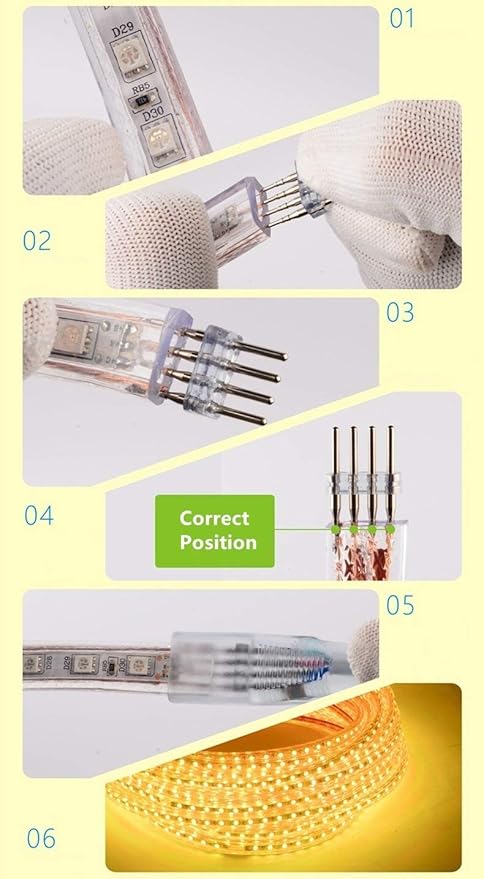 5050-60 Type AC 110-120V RGB LED Strip Lights, Flexible/Waterproof/Dimmable/Multi-Colors/Multi-Modes LED Rope Light + 24 Keys Remote for Home/Garden/Building Decoration (164ft/50m, RGB)