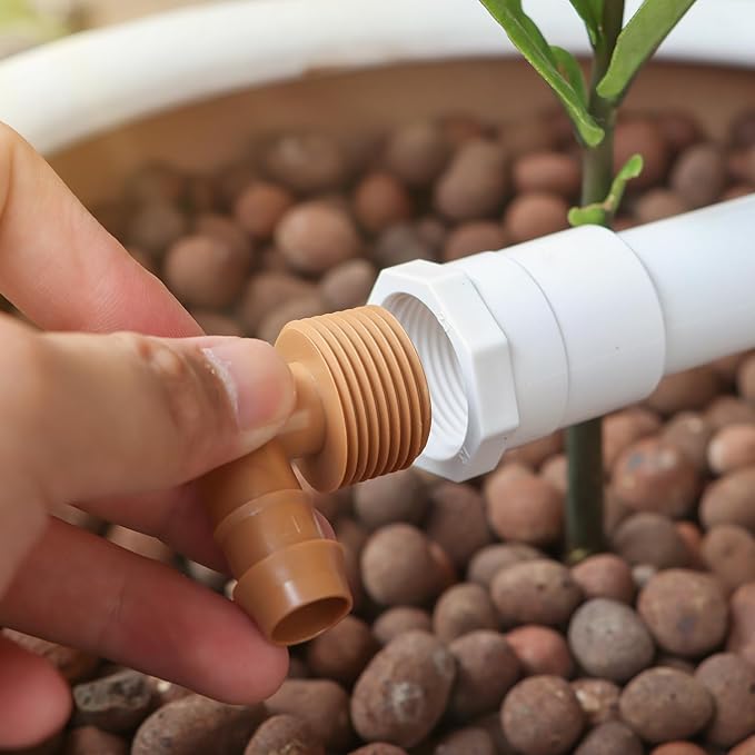 12 Pieces 3/4 Inch PVC to 1/2 Inch Drip Irrigation Adapter Fittings, 3/4" Male Pipe Thread(MPT) x 1/2" Drip Line Barbed Elbow Connectors 3/4-in PVC to 1/2-in Poly Tubing Adapter