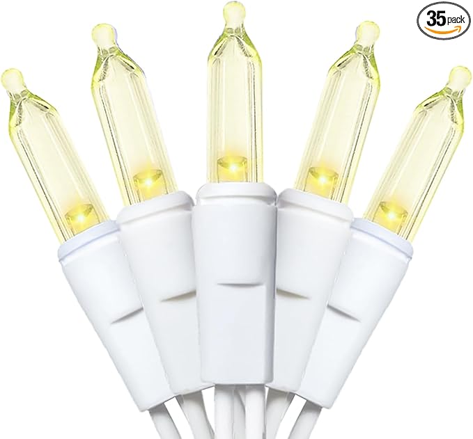 MULTI-SPARKING White Christmas LED Lights - 35 Count Warm White Christmas String Lights for Small Tree, Crafts, Holiday, Indoor/Outdoor Decorations, 11 Feet White Wire, UL Certified, Connectable