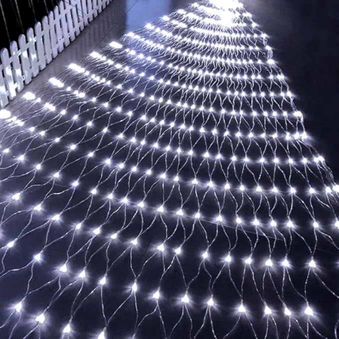YASENN Bluetooth APP Controlled Net Lights 300 LED Mesh Light 12x5ft Fairy String Lights for Garden Patio Fence Bushes Shrub pergola Christmas Decorations(Cool White)