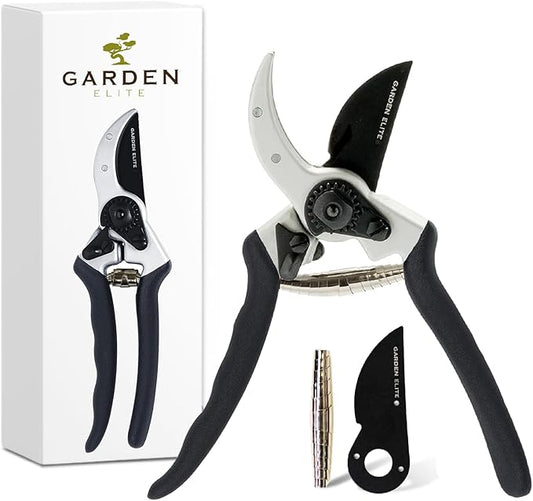 Garden Elite’s Alpha Six Bypass Pruning Shears with PVC Handles - Premium Garden Tools for Effortless Cutting Experience – Includes High-Performance Garden Clippers for Precise Trimming & Extra Blade