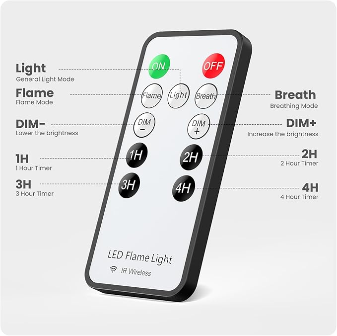 Hompavo 【Upgraded】 LED Flame Lights with Remote & Timer, 4-Mode Rechargeable Battery Operated Flameless Candles, Pillar Flickering Lantern for Living Room Bathroom Patio Wedding Halloween Home Decor