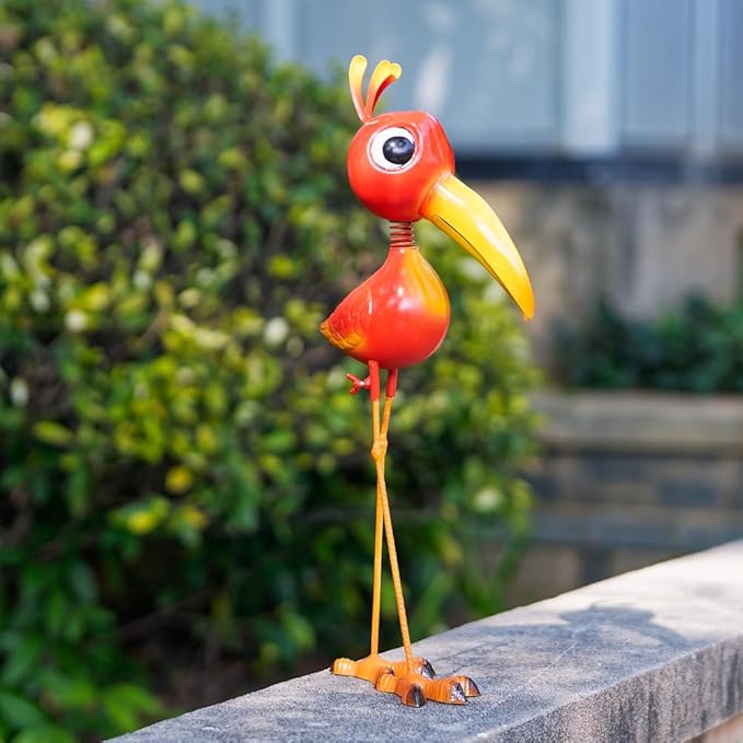 21.6" Cardinal Statue Metal Yard Decorations Outdoor & Indoor,Cardinal Garden Statues Sculptures Large Red Bird Ornaments,Yard Art Decor for Yard Porch Lawn,Metal Garden Decor for Outside