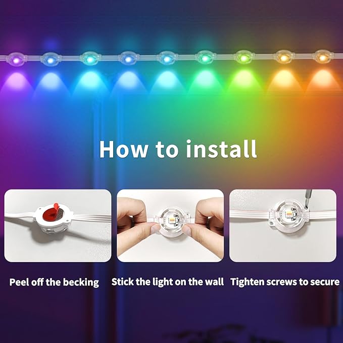 Permanent Outdoor Light,100ft RGB Eave Lights with App Control Remote,IP67 Waterproof LED Lights,Music Sync Outside Light for Christmas,Halloween,Garden,House Decorations