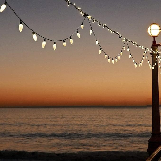 50Pack C9 Replacement LED Light Bulbs, Strawberry Christmas Bulb 2700K Soft White Shatterproof & Waterproof Outdoor String Light Bulbs, E17 Candelabra Base Edison Bulbs for Holiday Decoration