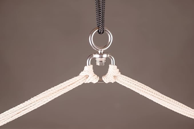 La Siesta® Large Comfort Habana Cotton Hanging Hammock Chair, Indoor Outdoor Hammock Swing Chair, Boho Hanging Chair Bedroom Patio, Max 285 Lbs, Azure