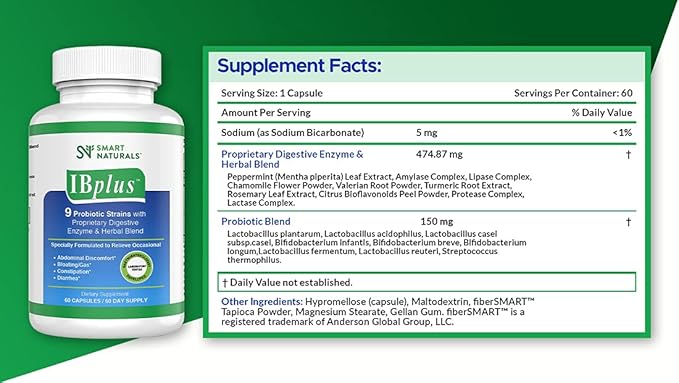 IBplus® Probiotic, Digestive Enzyme & Herbal Formula-60 Capsules!!