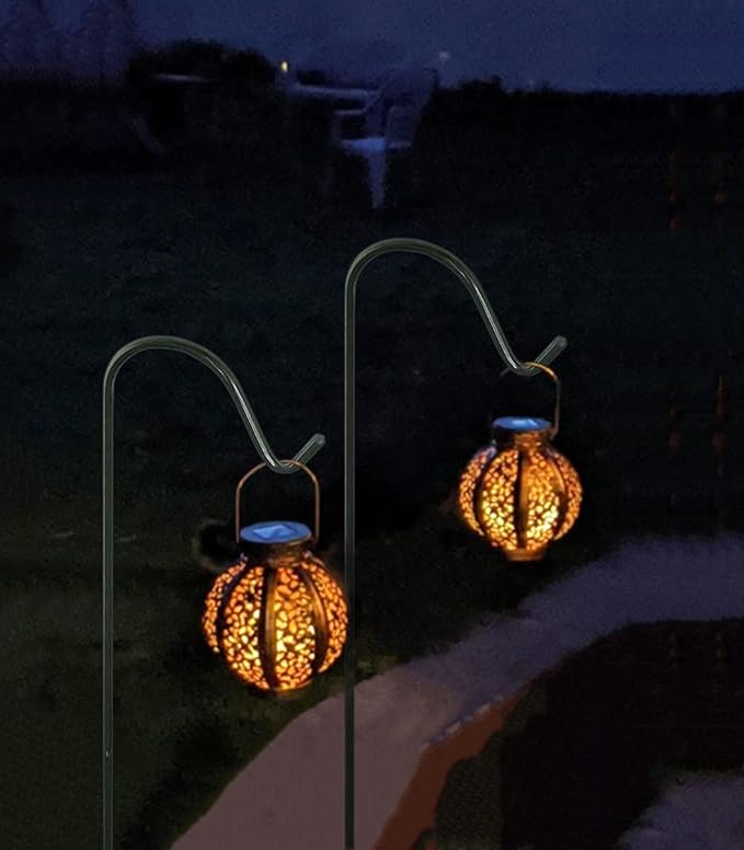 Garbuildman 60 Inch Tall Shepherd Hooks with 5-Forked Base, Adjustable Heavy Duty Bird Feeder Pole Stand Hanger for Outdoor, Shiny Black, 1 Pack