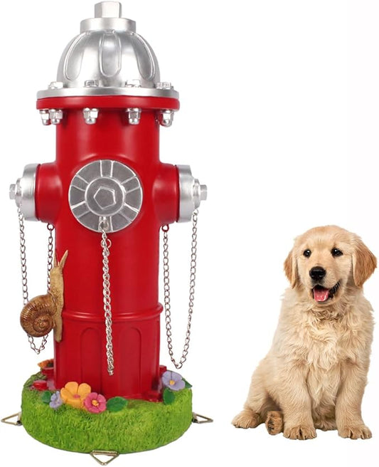 Large Dog Fire Hydrant Pee Post Training Statues with Snail Puppy Pee Training Post Resin Garden Fire Hydrant Figurines for Indoor Outdoor Decor