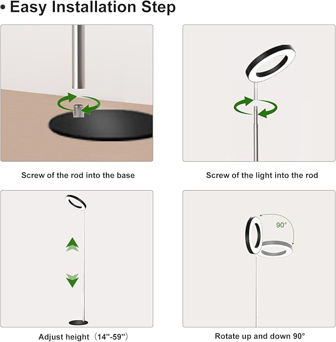 Standing Grow Light Floor Lamp, 72 LED Tall Plant Light Stand with Auto On/Off Timer, Desk Grow Lights for Indoor Plants Full Spectrum, Strong Base and Easy to Put Together Adjustable Height