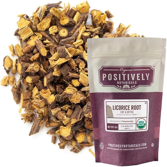 Organic Positively Botanicals Company, Licorice Root, 4 Ounce