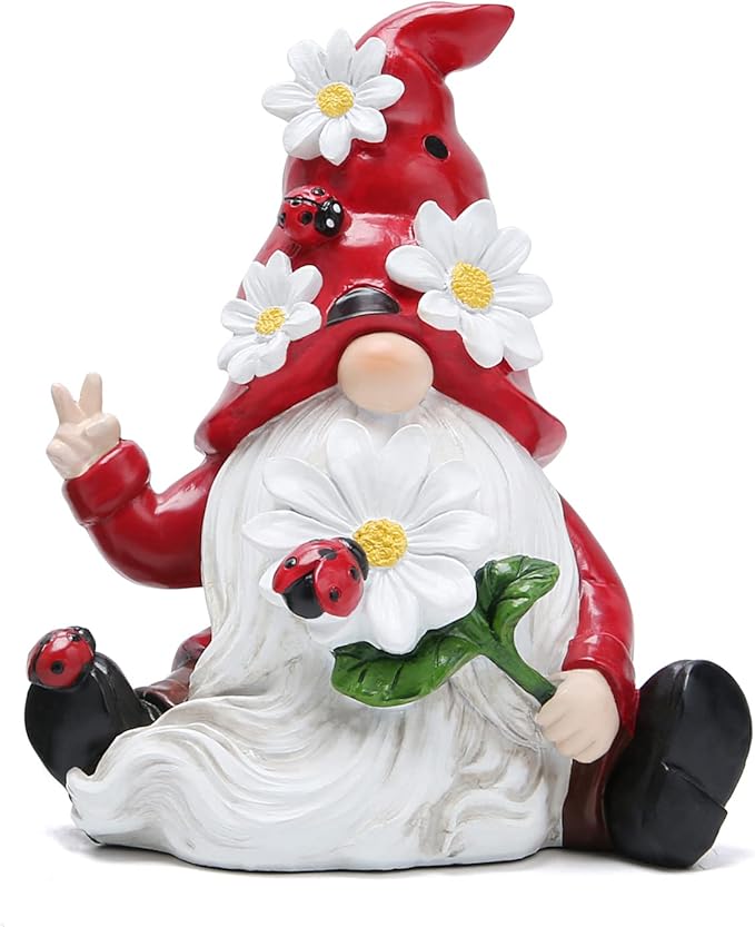 Hodao Ladybug Spring Gnomes Decorations Ladybug Gnomes Ornaments Decor Gifts Summer Gnomes Figurines Ladybug Gnomes for Outdoor Garden Decor Ladybug Birthday Gifts for Mom, Women, Grandma