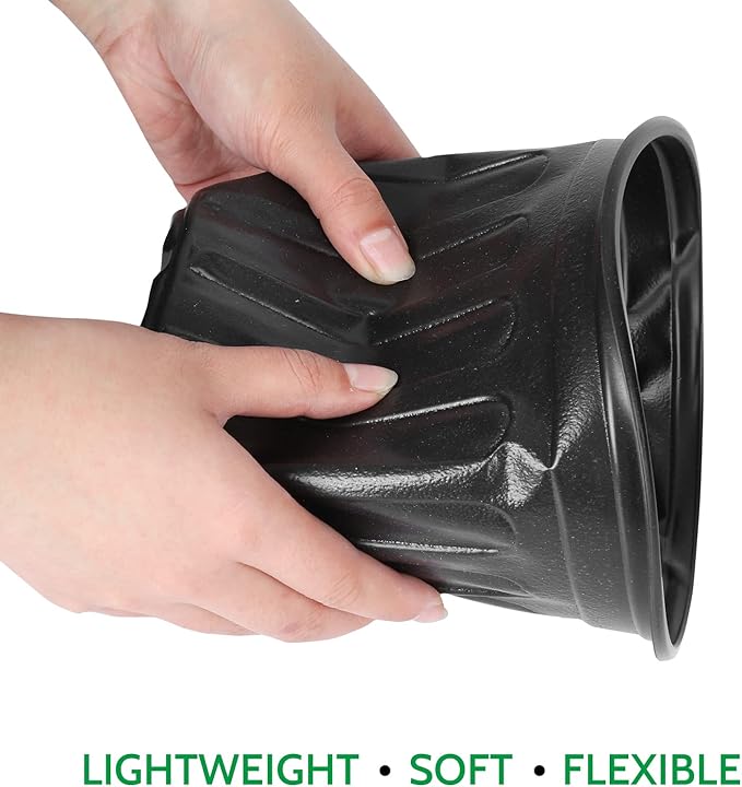 JERIA 100-Pack 1 Gallon Flexible Plant Nursery Pots with 100Pcs Plant Labels,Thickened Soft Plastic Seedling Pots,Seed Starting Pot Flower Plant Container for Succulents，Seedlings