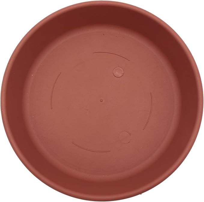 The HC Companies 16 Inch Round Plastic Classic Plant Saucer - Indoor Outdoor Plant Trays for Pots - 16"x16"x3" Clay Color