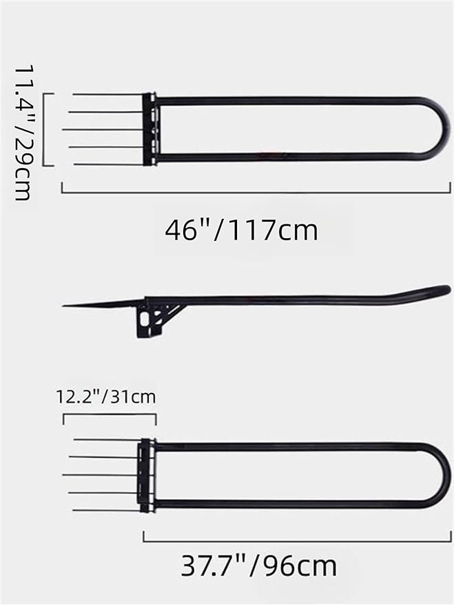 Heavy Duty Pitch Fork 46“ Steel Long Handle, Garden Broad Fork Loosening Soil & Breaks up Dirt, Garden Tool Claw Weeder Strengthening 5 Tines