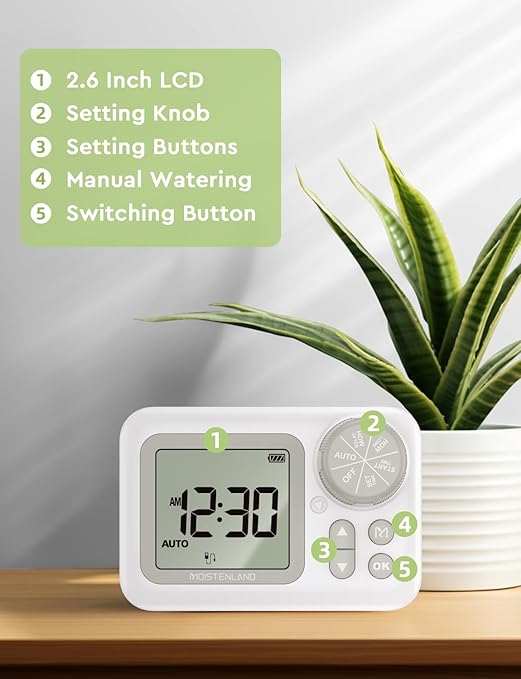 [2025 Upgraded] Automatic Drip Irrigation Kit, 15 Potted Indoor Houseplants Support, Indoor Automatic Watering System for Plants, with Digital Programmable Water Timer