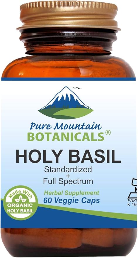 Pure Mountain Botanicals Holy Basil Capsules 450mg Organic