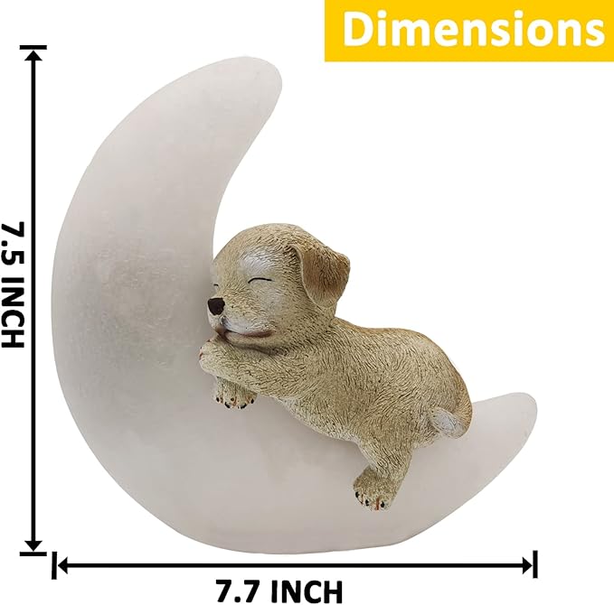Garden Dog Statues Outdoor Decor, Solar Powered Resin Lawn Ornaments with 8 LEDs Warm White, Outdoor Decoration for Patio Yard Lawn Porch Housewarming Garden Gift