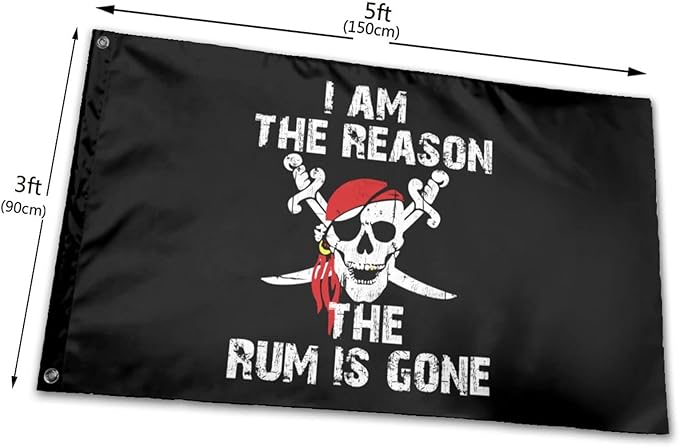 Pirate Flag Jolly Roger Flag 3x5 Ft Indoor/Outdoor Yard Garden Lawn Holiday Decoration Banner Sign