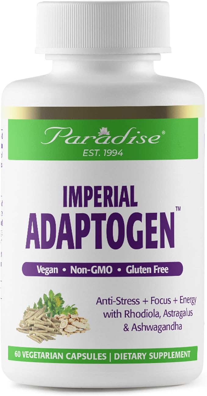 Paradise Herbs Imperial Adaptogen, Eleuthero, Rhodiola, 60 Vegetarian