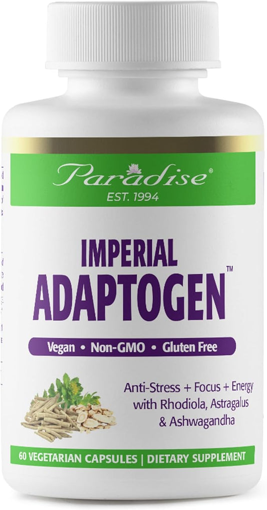 Paradise Herbs Imperial Adaptogen, Eleuthero, Rhodiola, 60 Vegetarian
