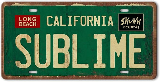 Vintage Metal Tin Sign Long Beach California Sublime Poster Grunge Hippie Room Decor Rock Band Posters Sublime Tapestry Funny Street Signs For Bedroom Wall Aesthetic 90s Bathroom Sign 12 X 6 Inch