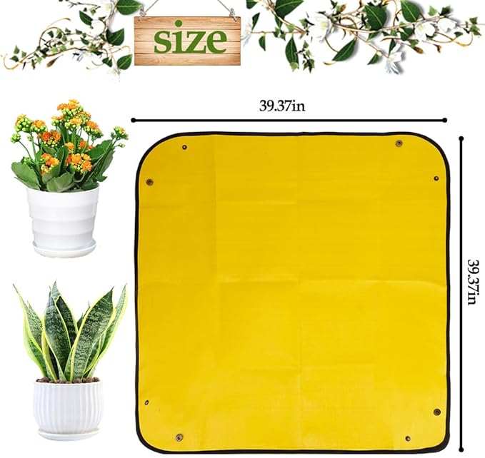 Gardening Gifts,Plant Accessories Indoor,Repotting Mat,Plant Repotting Mat,Gardening Hand Tools,Gardening Tool Set,Garden Tools,Indoor Gardening Tools,Gifts for Gardeners(Orange 39.37*39.37 in)