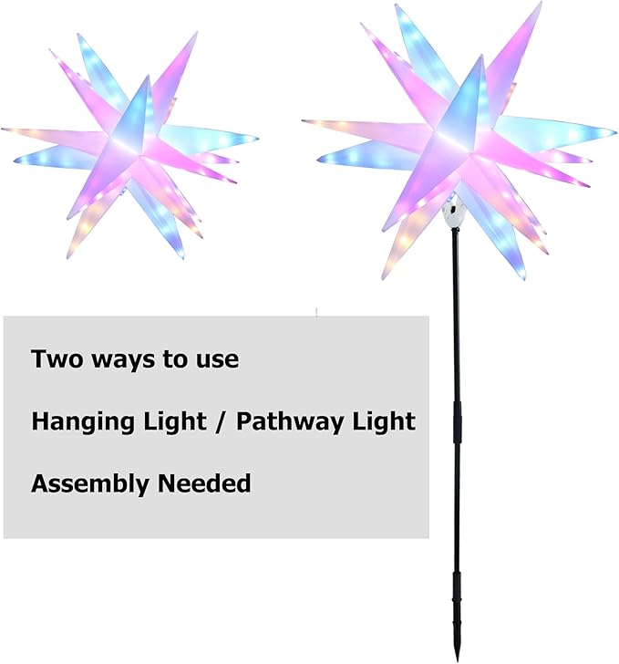 FUCHSUN 23 Inch 90 LED Moravian Star Light, Christmas Tree Topper Hanging Stars Lights Outdoor, Color Changing & 6 Lighting Modes, Ceiling Balcony Xmas Party Porch Yard Room Holiday Wedding Decoration