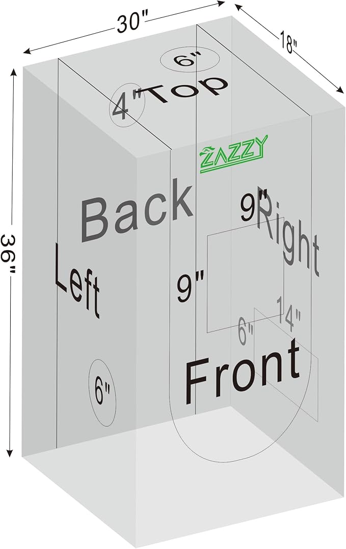 zazzy Grow Tent 18"x30"x36" Hydroponic Heavy Duty Dark Room Reflective Mylar Grow Tents with Window & Floor Tray for Indoor Plant Growing