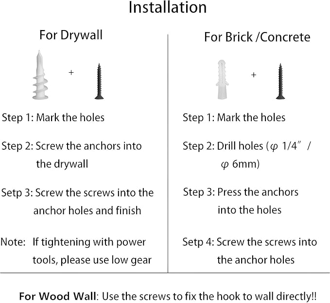 Ceiling Hooks for Hanging Plants-Heavy Duty Wall Mount Hanger Bracket for Hanging Bird Feeders, Lanterns, Wind Chimes, Planters, Outdoor Decoration (3 Pack) (Black)