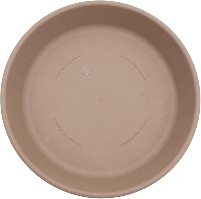 The HC Companies 21 Inch Round Plastic Classic Plant Saucer - Indoor Outdoor Plant Trays for Pots - 21"x21"x3.63" OD, Sandstone
