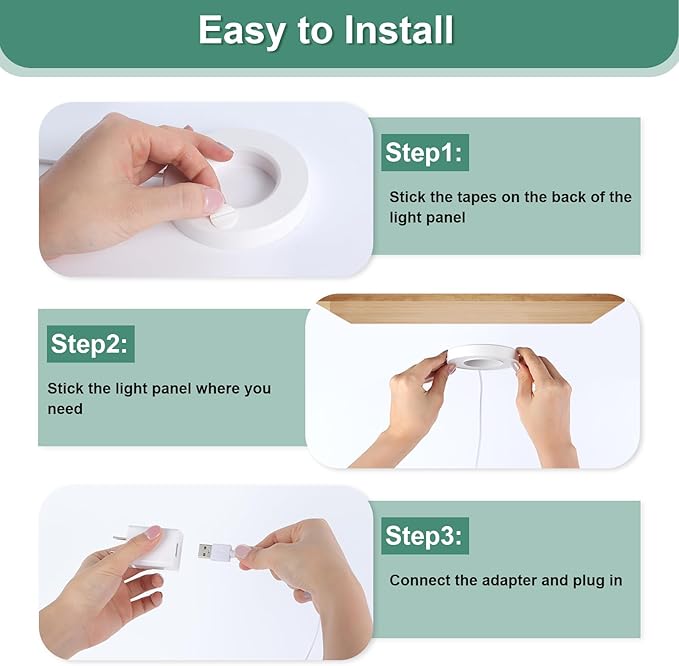 LORDEM Grow Light for Indoor Plants, 48 LEDs Ceiling Full Spectrum Plant Light, 5V Corded Growing Lamp with 4/8/12H Auto Switch, 4 Dimmable Brightness Levels, Ideal for Small Plants