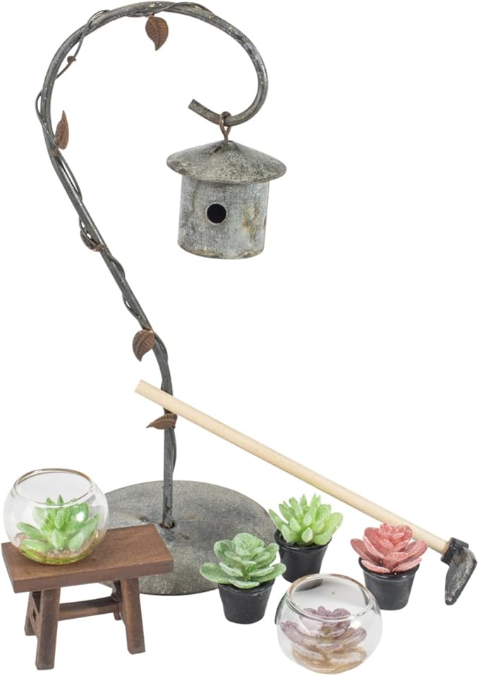 Bbiamsleep Fairy Garden Accessories 1/12 Scale Miniature Scene Fairy Garden Farm and Plant Fairy Garden Kit Outdoor Micro Landscape Decoration(Set of 9)