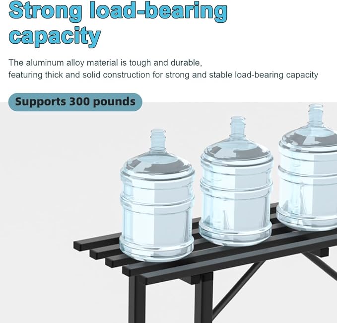 Premium Aluminum Plant Stand - Home Decor & Outdoor Garden Solution with 300 LBS Capacity, L37.8 x W11.4 x H13.8 inch