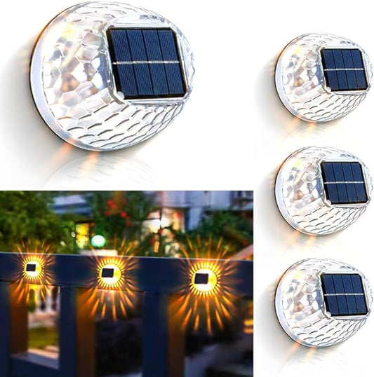 Solar Lights Decor Outdoor, Led Atmosphere Lights IPX4 Waterproof Lamp for Outdoor Wall, Stairs, Step, Fence, Yard, Patio, and Pathway (4 Pack)