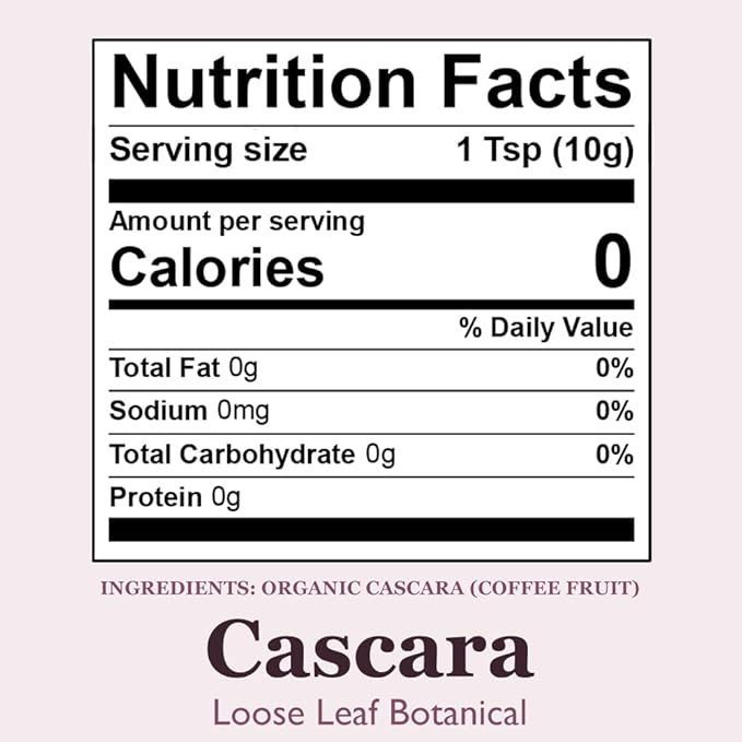 Organic Positively Botanicals Company, Cascara, Loose 16 Ounce