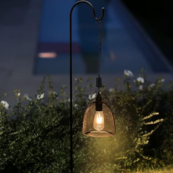 Battery Operated Hanging Light with 6 Hours Timer, Outdoor Indoor Decorative Lantern Chandelier Pendent Haning Metal Black Hanging Lamp Backyard Decor for Patio Bar Yard Garden Porch Home